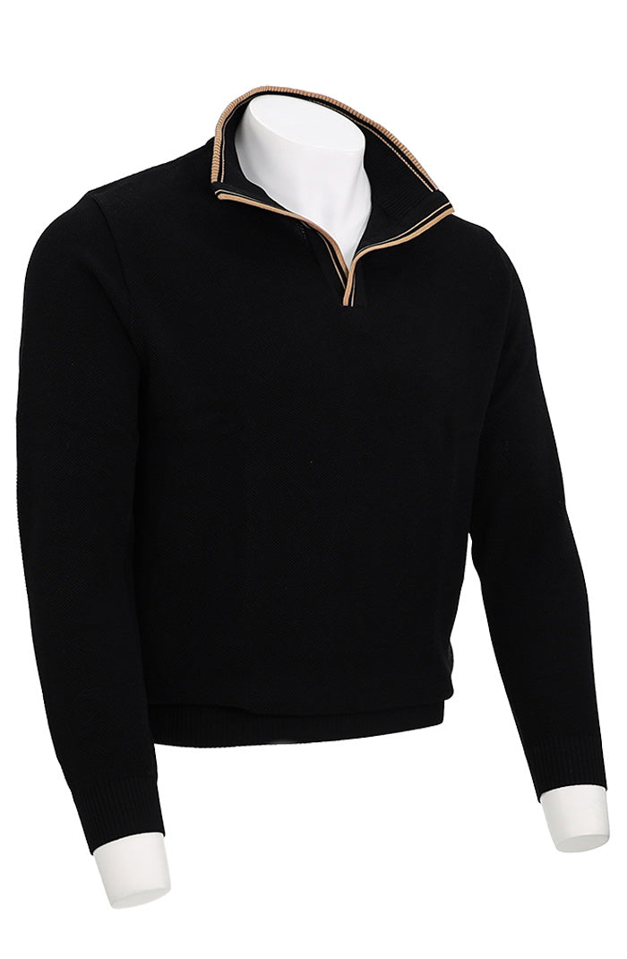 St. Croix Crystal Stitch Open Mock | Black