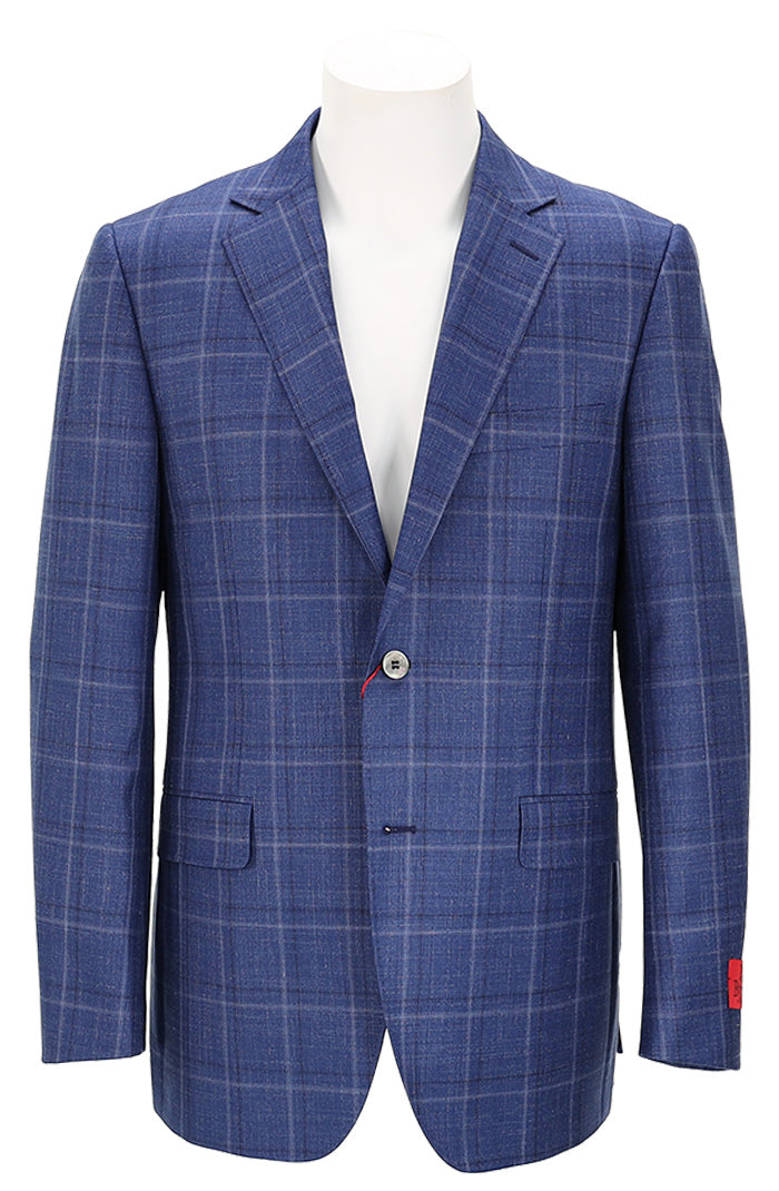 Byron Men’s Blue and White Check Sport Coat with Contemporary Fit – Mondo Uomo
