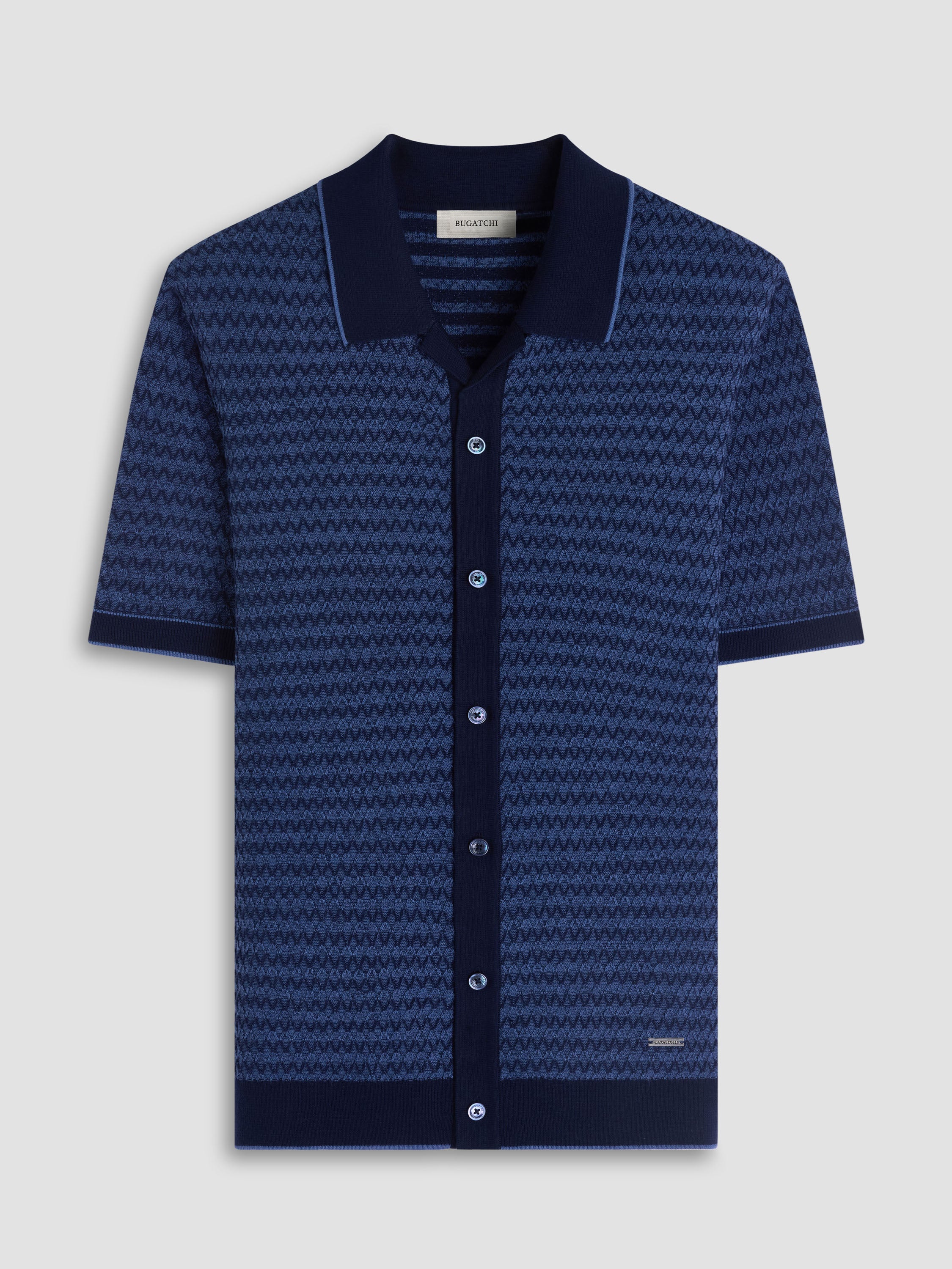 Bugatchi S/S Full Button Shirt, Navy