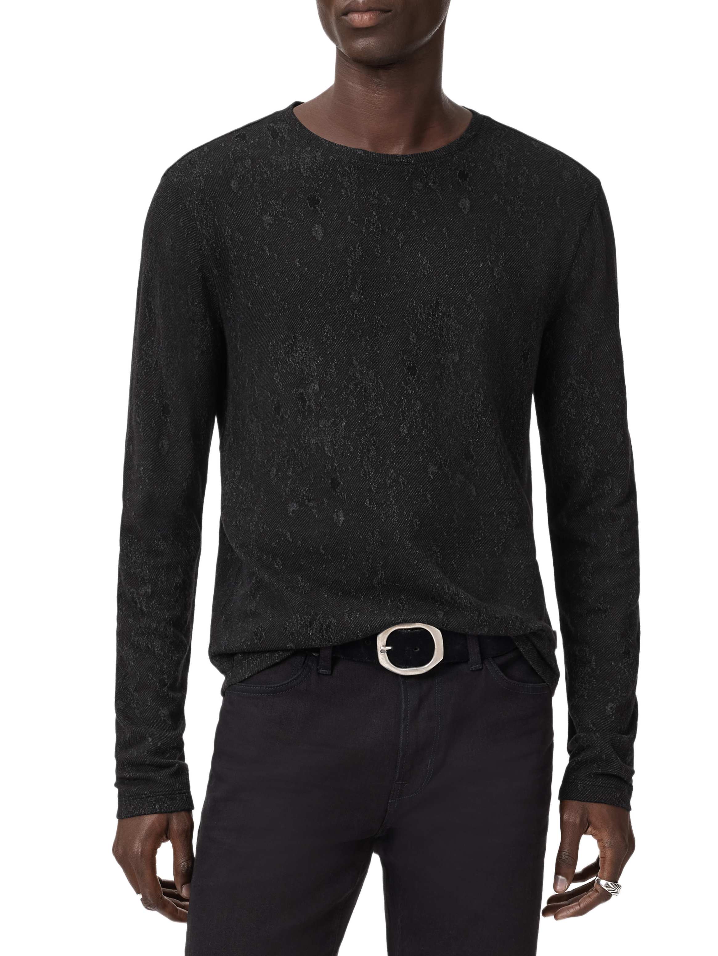 John Varvatos L/S Crew T-Shirt, Black