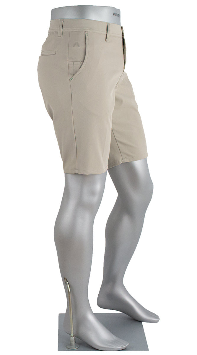 Alberto Men’s Beige Earnie Golf 3X DRY Shorts With Slim Fit Design Side View