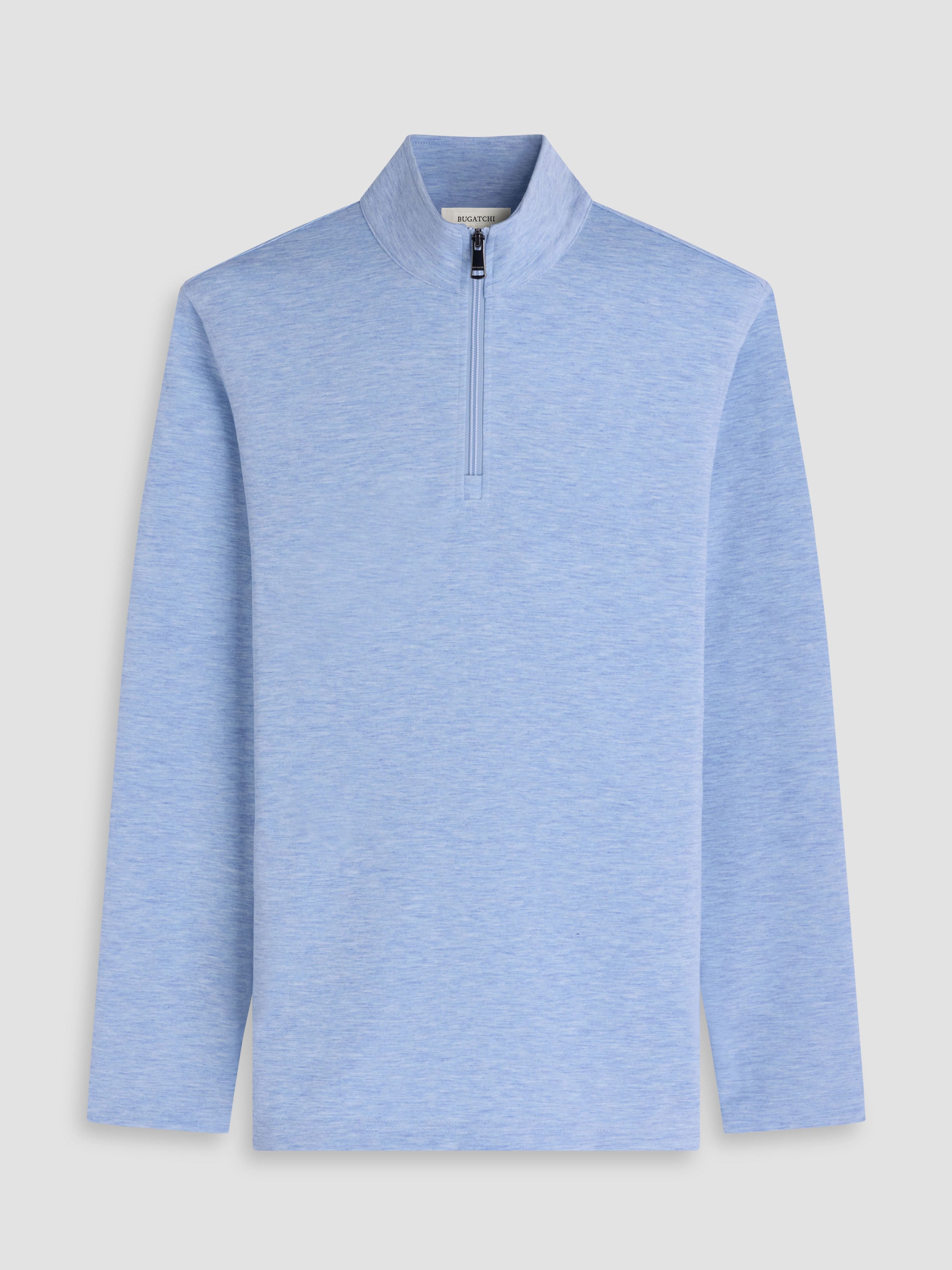 Bugatchi L/S Quarter Zip Knit, Air Blue