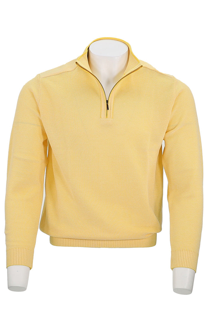 St. Croix Zip Mock Crystal Stitch, Banana