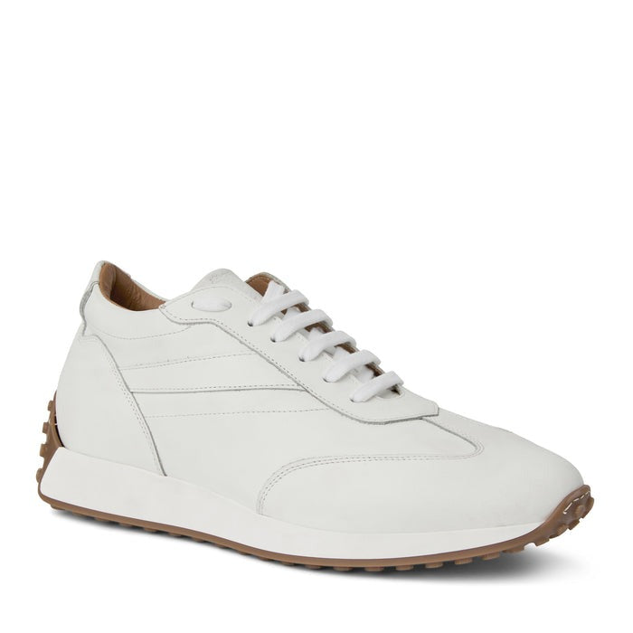 Bruno Magli Duccio Men’s White Leather and Suede Sneaker – Mondo Uomo