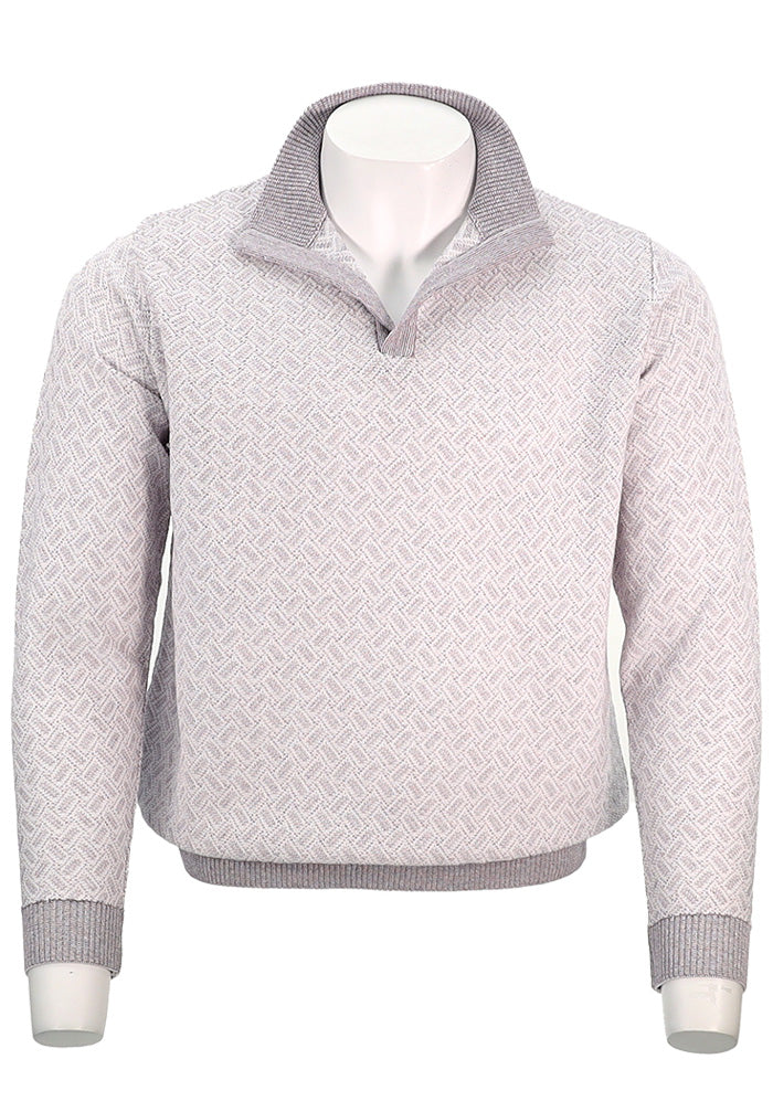 St. Croix Men's Crystal Linen Open Mock In Mulberry - Mondo Uomo