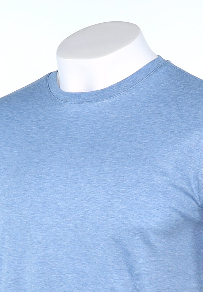 Raffi Aqua Cotton Lafayette Crew Neck Tee in Water – view 4 #Color_Water