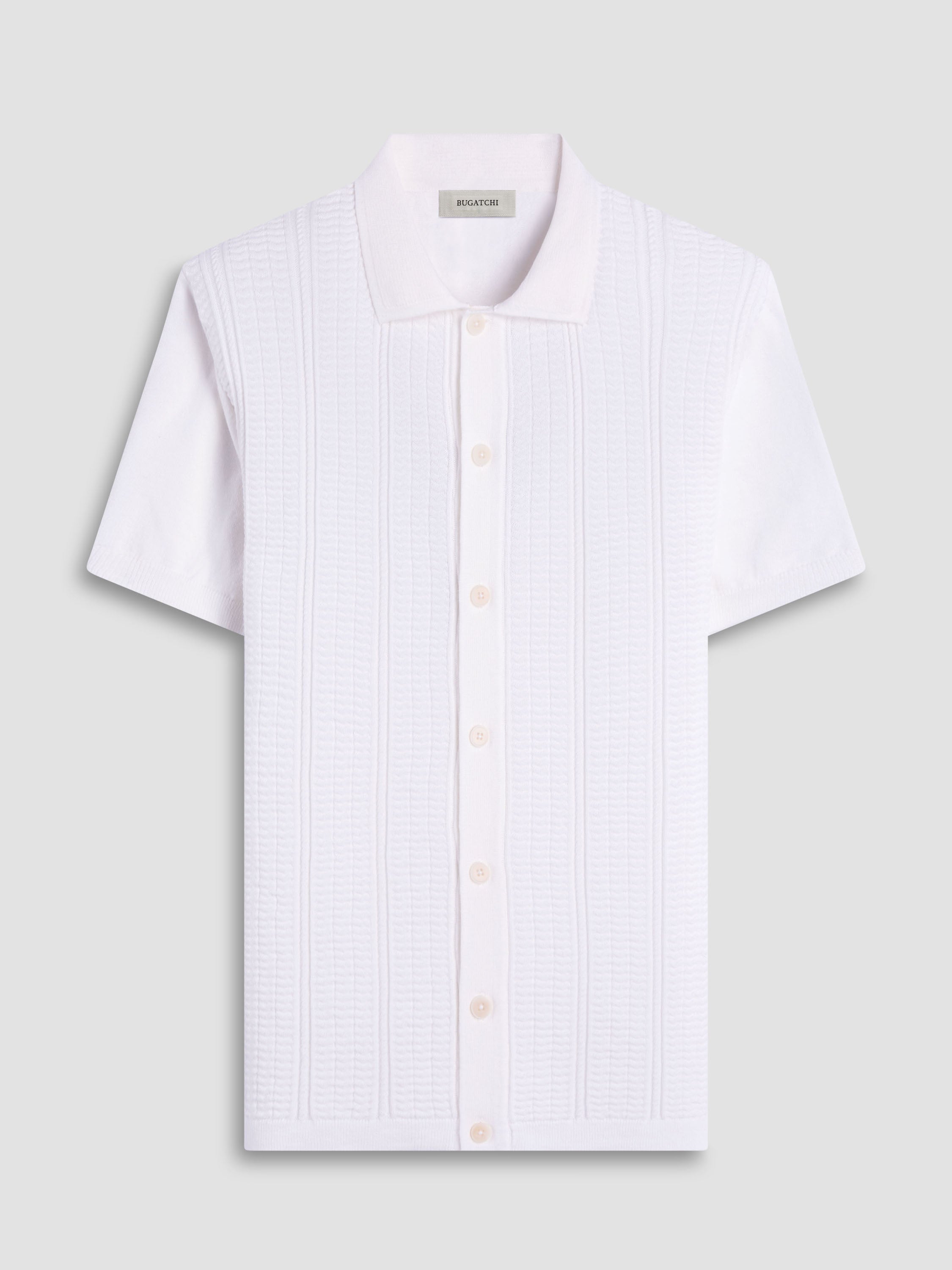 Bugatchi Textured Chevron S/S Knit Shirt