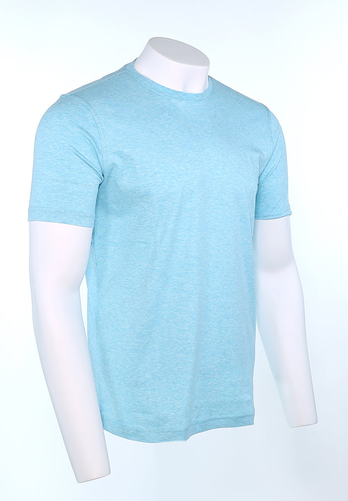 Raffi Aqua Cotton Lafayette Crew Neck Tee in Aqua – view 3 #Color_Aqua