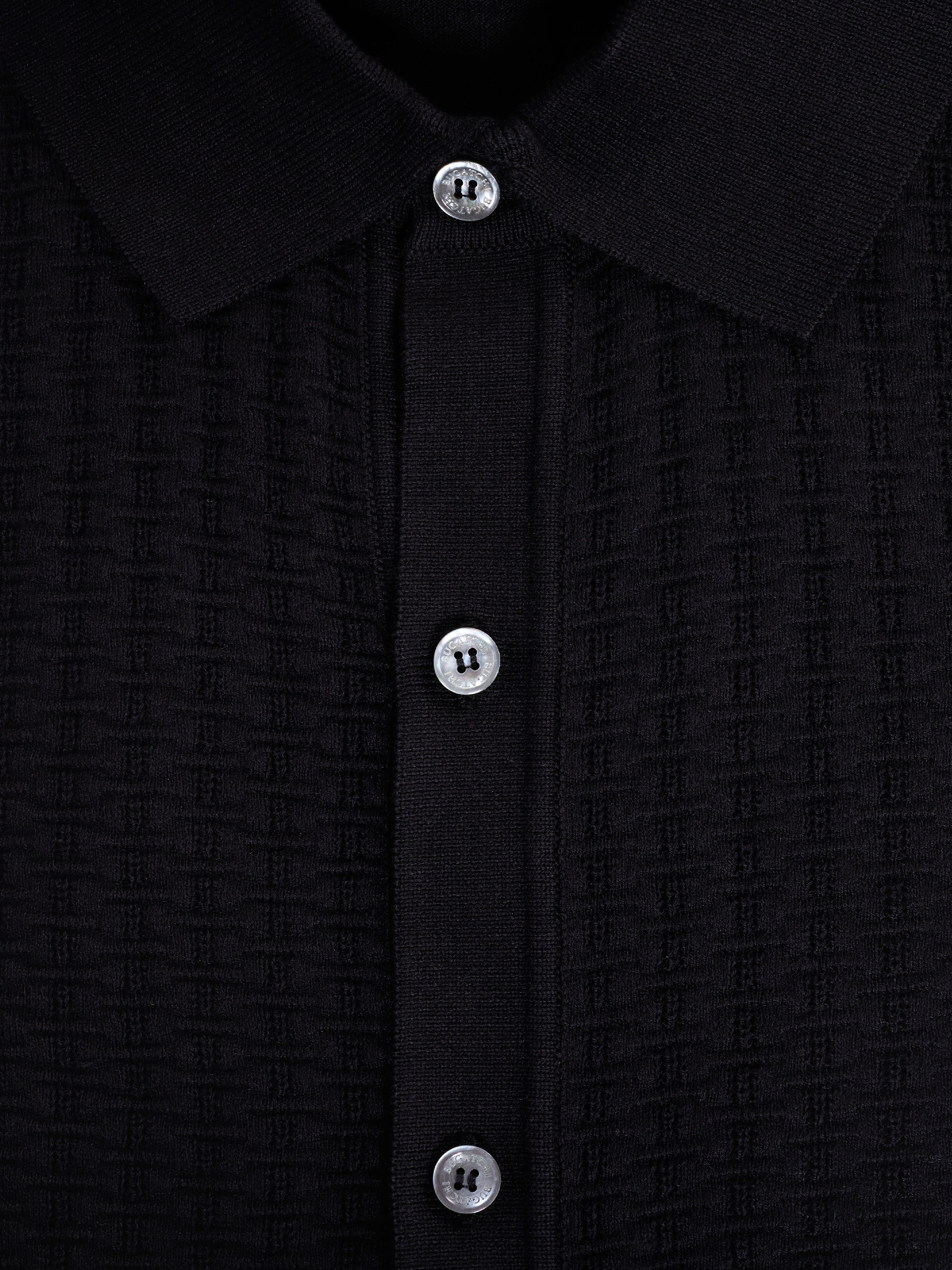 Bugatchi S/S Full Button Shirt, Black