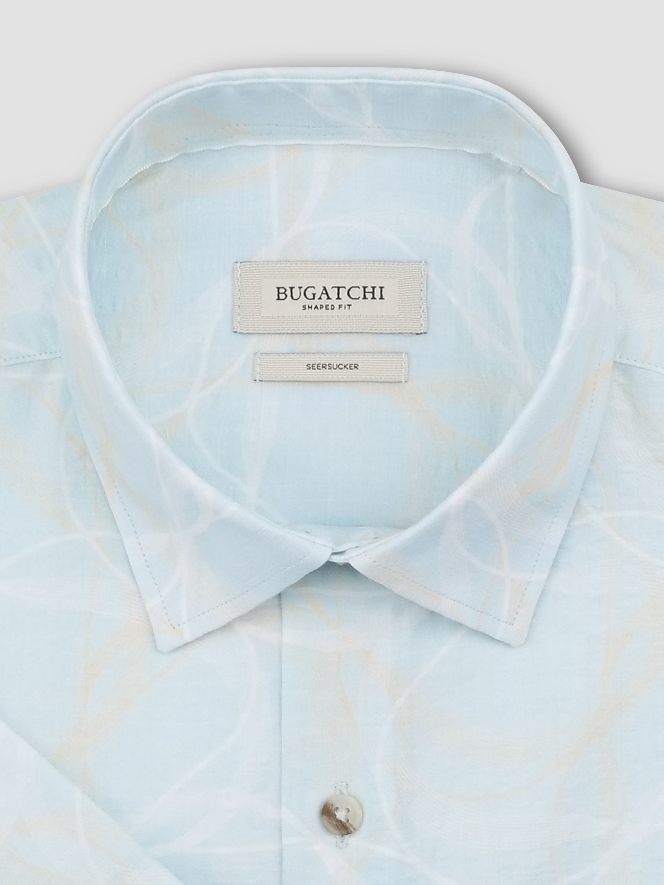 Bugatchi Orson Seersucker S/S Shirt, Sea Spray