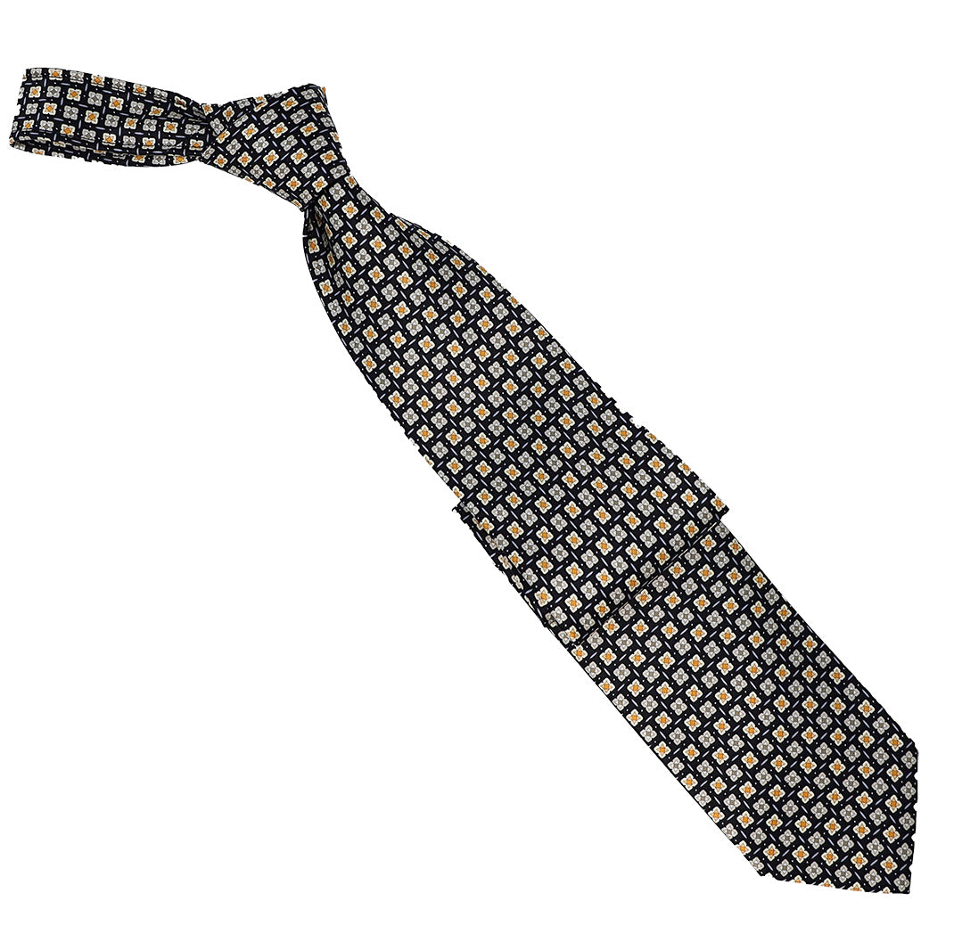 Italo Ferretti Men's Tie In Classic Geometric Floral Pattern - Mondo Uomo