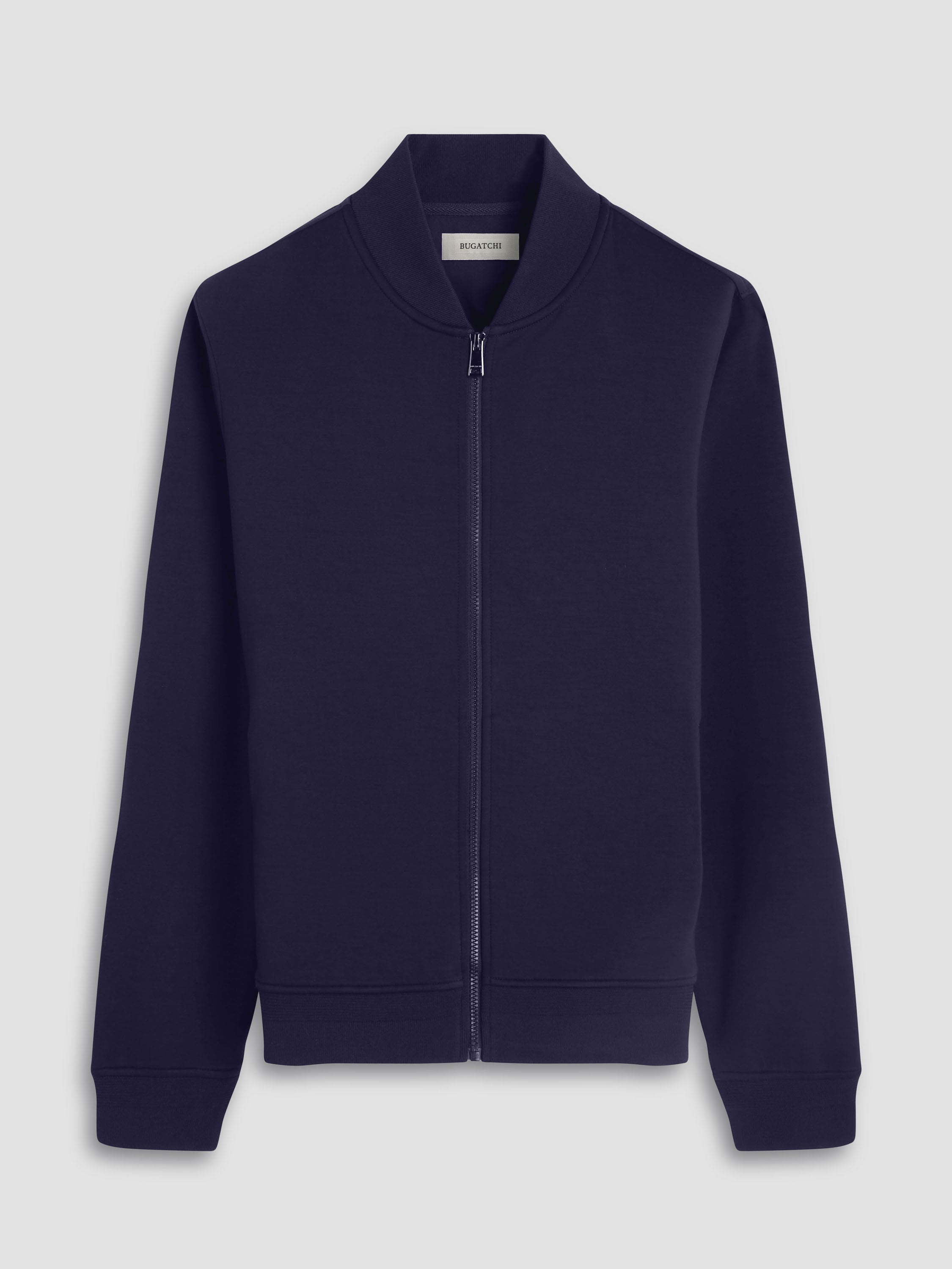 Bugatchi Soft Touch Knit Bomber For Men In Navy - Mondo Uomo