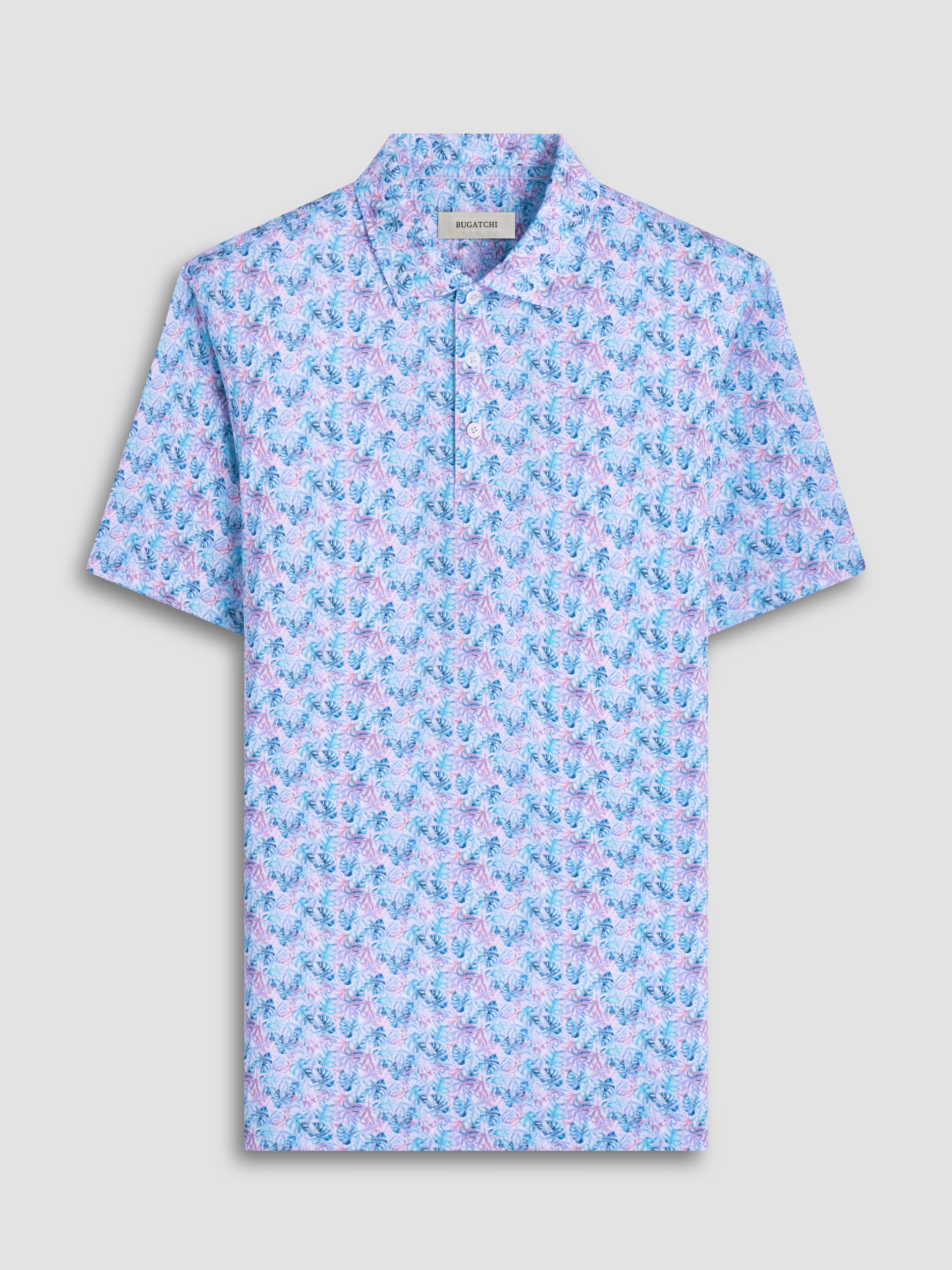 S/S Bugatchi Ooohcotton Victor Polo For Men In Turquoise - Mondo Uomo