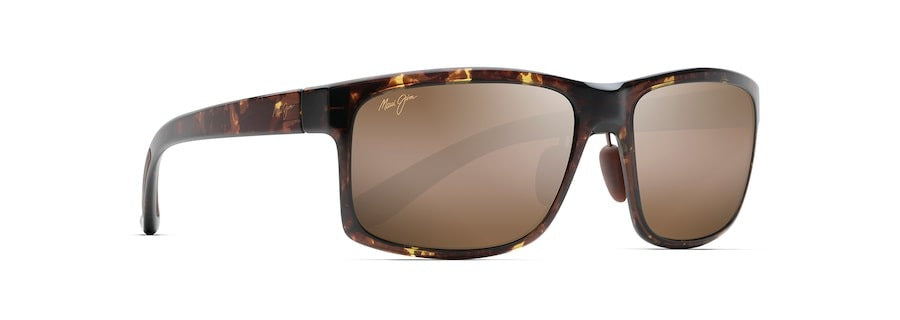 Maui Jim Men's Pokowai Arch Polarized Rectangular Sunglasses in Tortoise Frame