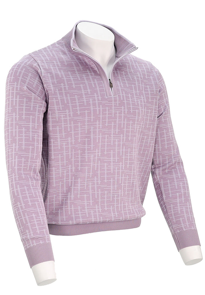 St. Croix Cross Hatch Zip Mock | Wisteria