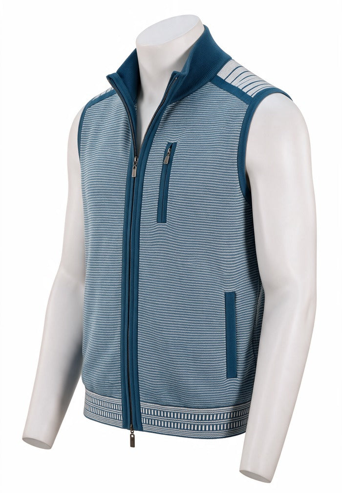 St. Croix Milano Rib Multi-Pocket Vest, Blue Danube – view 3