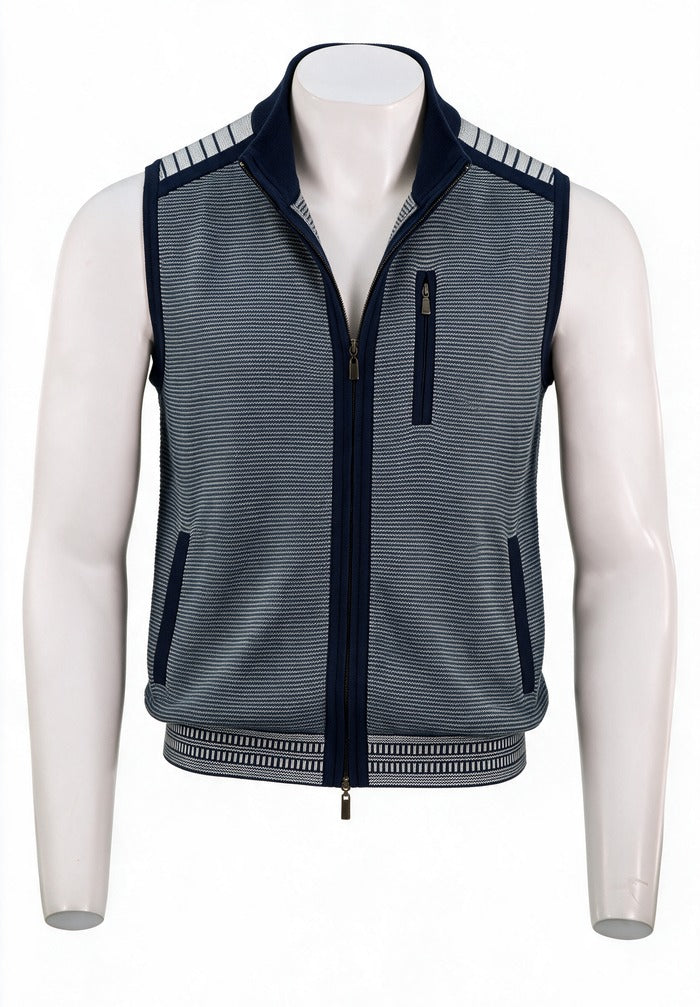 St. Croix Milano Rib Multi-Pocket Vest, Seaport Navy | Mondo Uomo Naples FL