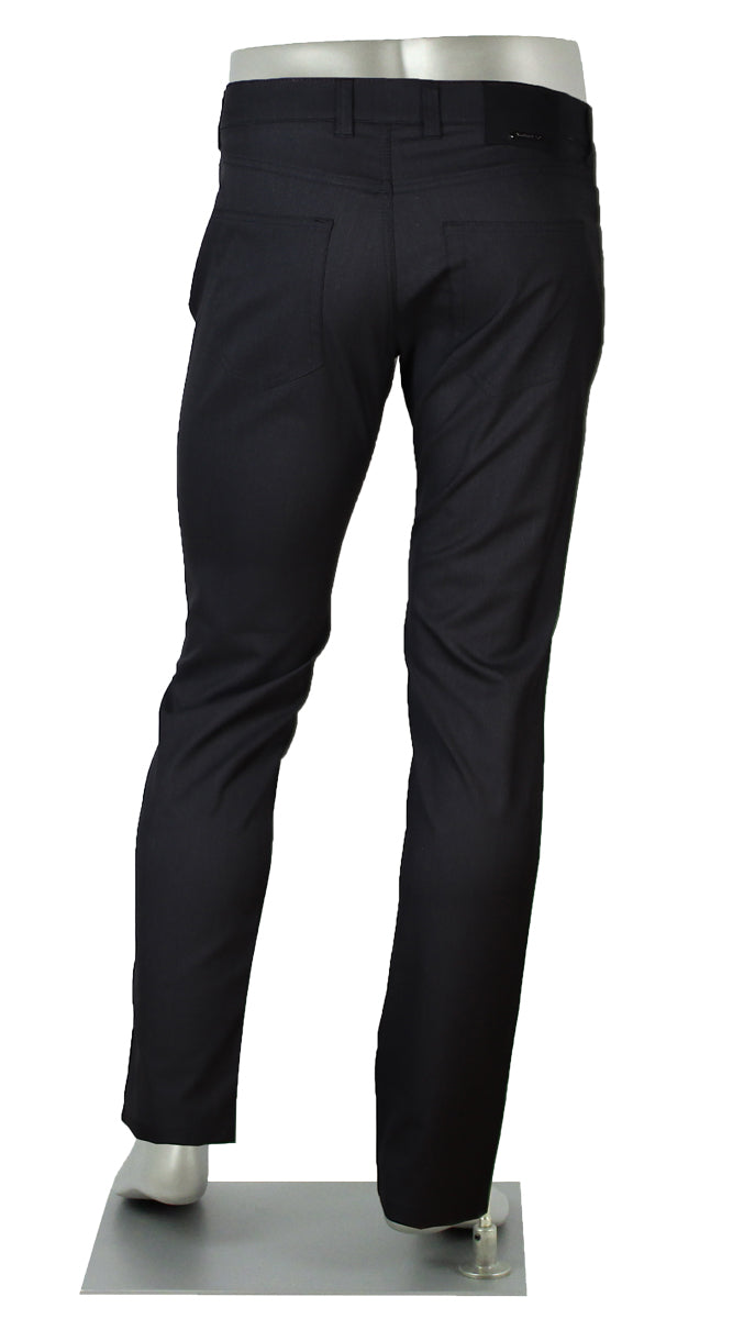 Alberto Pipe Ceramica Men’s Black Slim Fit Pants with Back Pockets – Mondo Uomo