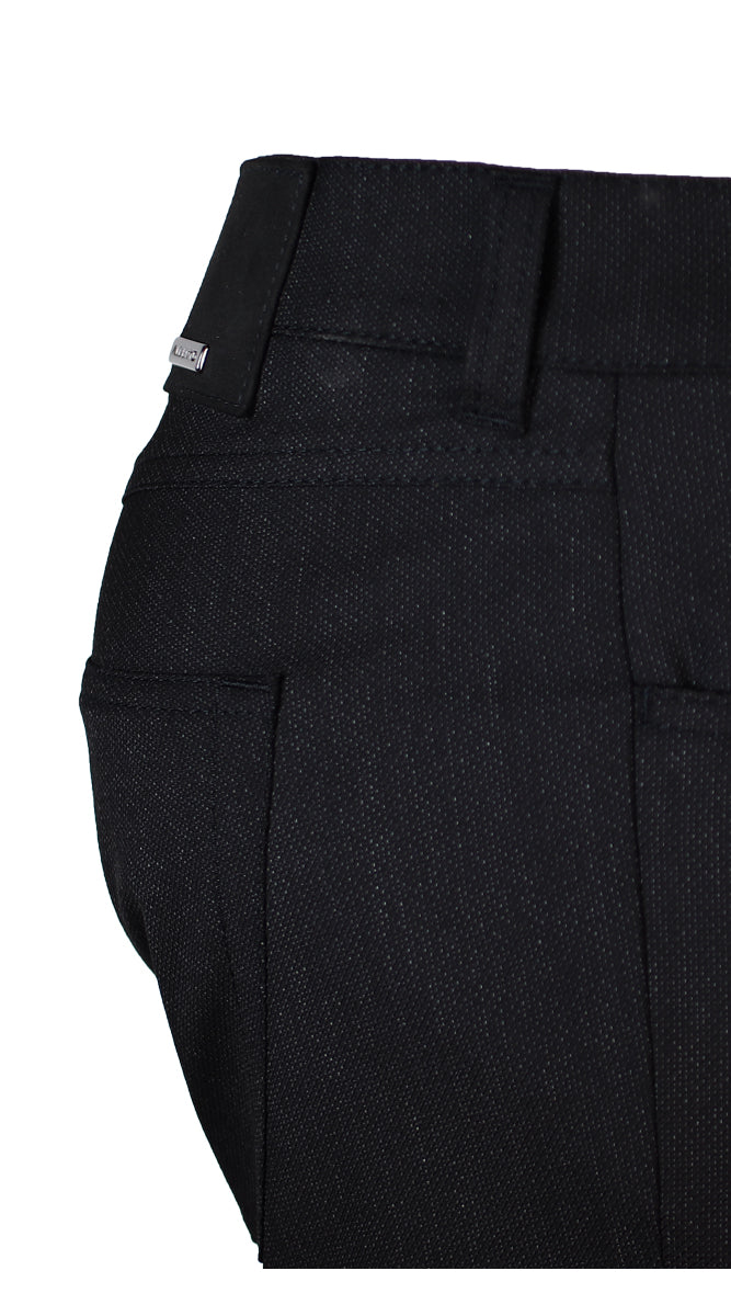 Alberto Pipe Ceramica Men’s Black Pants with Two-Tone Fabric and Pocket Detail P1942-995