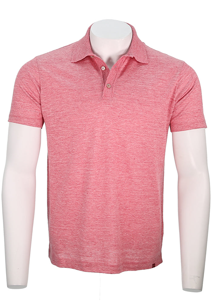 Paul & Shark Men's S/S Linen Polo In Heathered Pink - Mondo Uomo Fine Menswear
