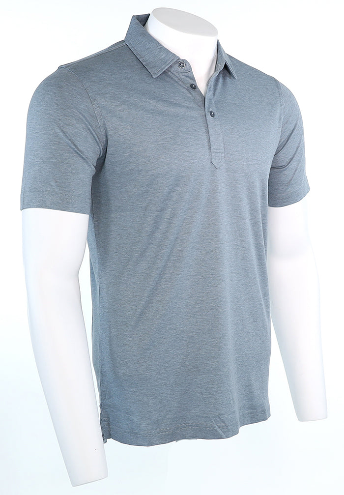Raffi Aqua Cotton Sherwood Polo in Storm – view 4 #Color_Storm