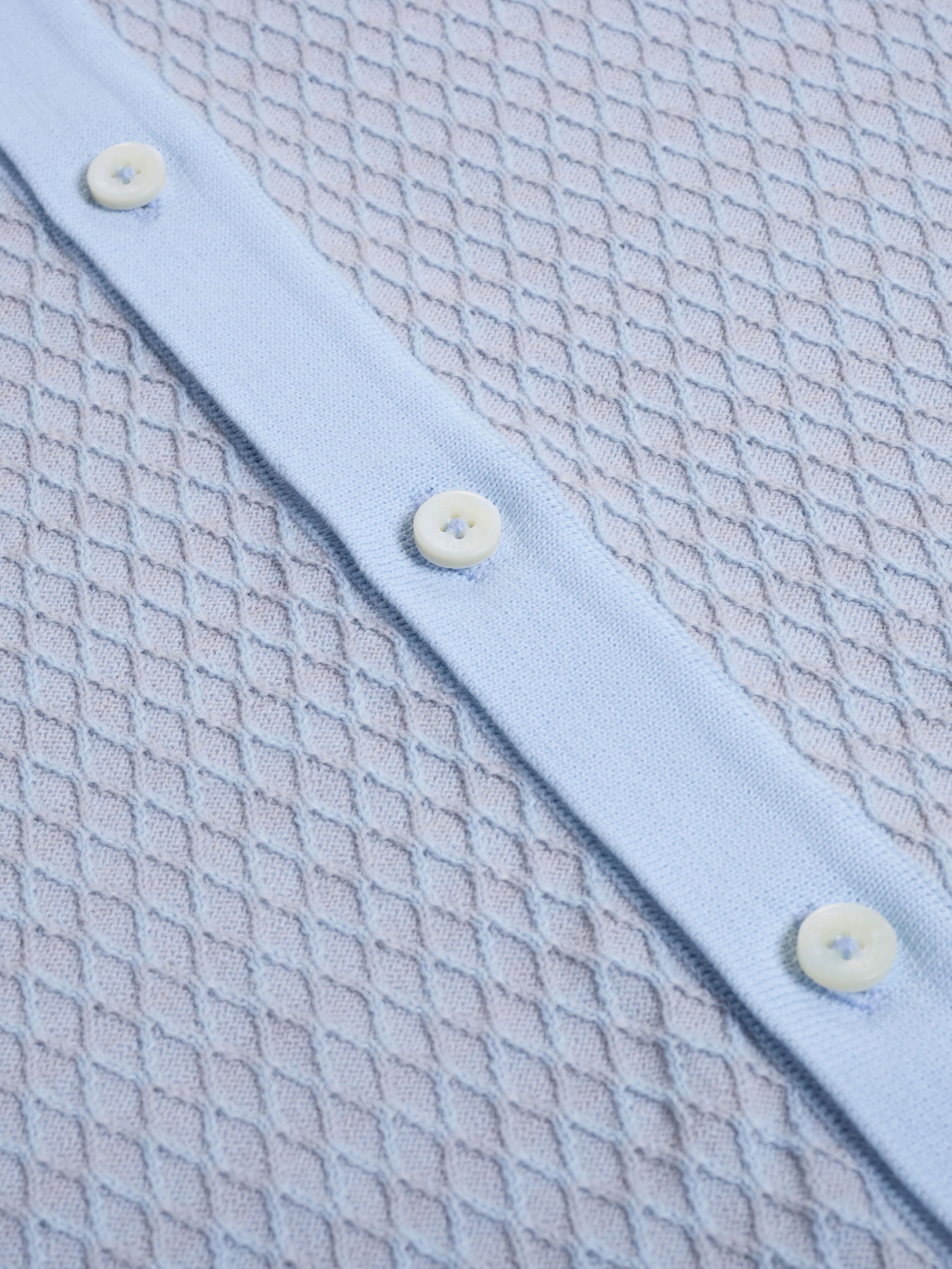 Bugatchi S/S Full Button Shirt, Hazy Blue
