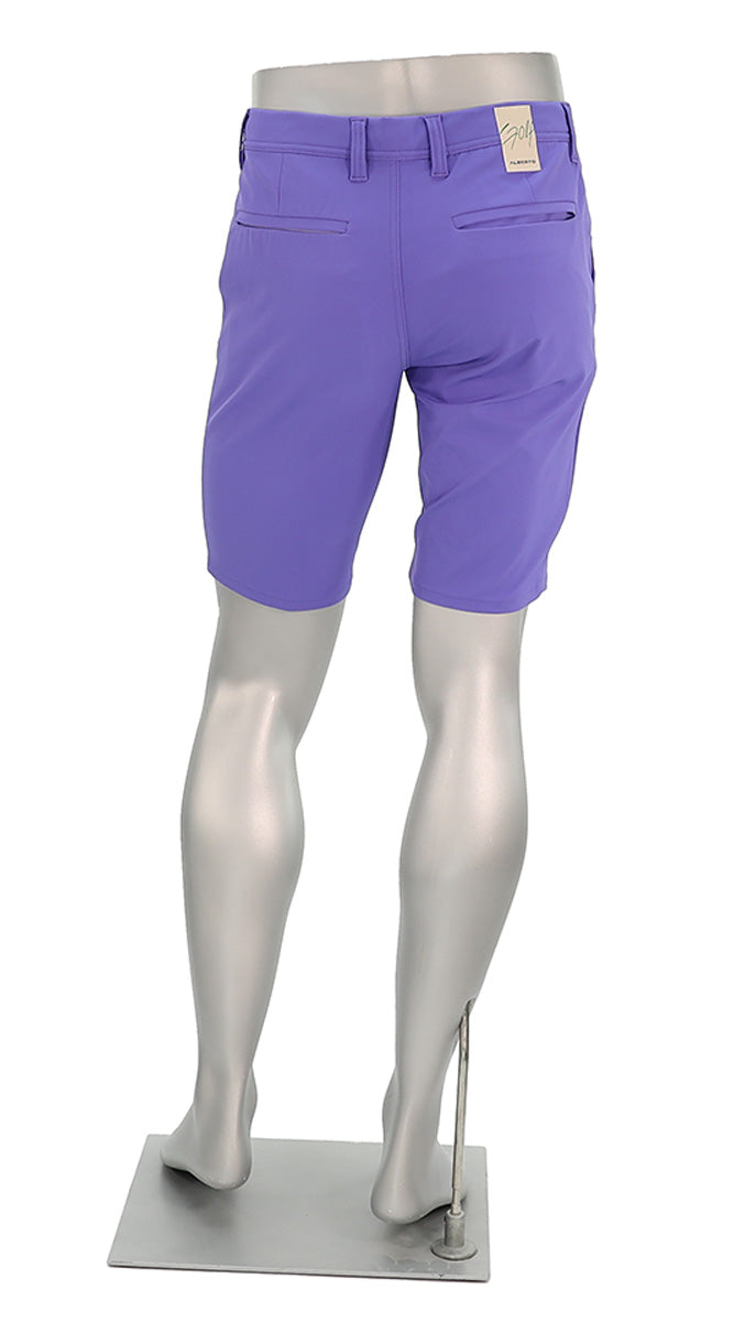 Alberto Earnie Golf 3X DRY Men’s Slim Fit Purple Performance Activewear Shorts Back View