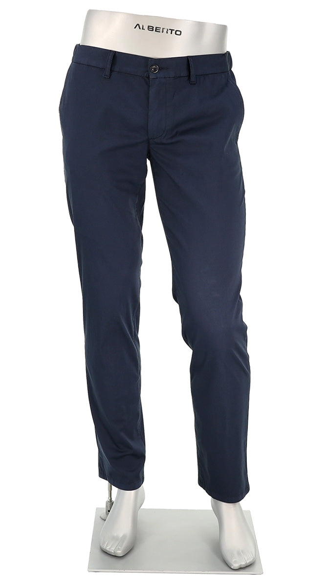 Alberto Super Light Cotton Pants For Men In Navy - Mondo Uomo