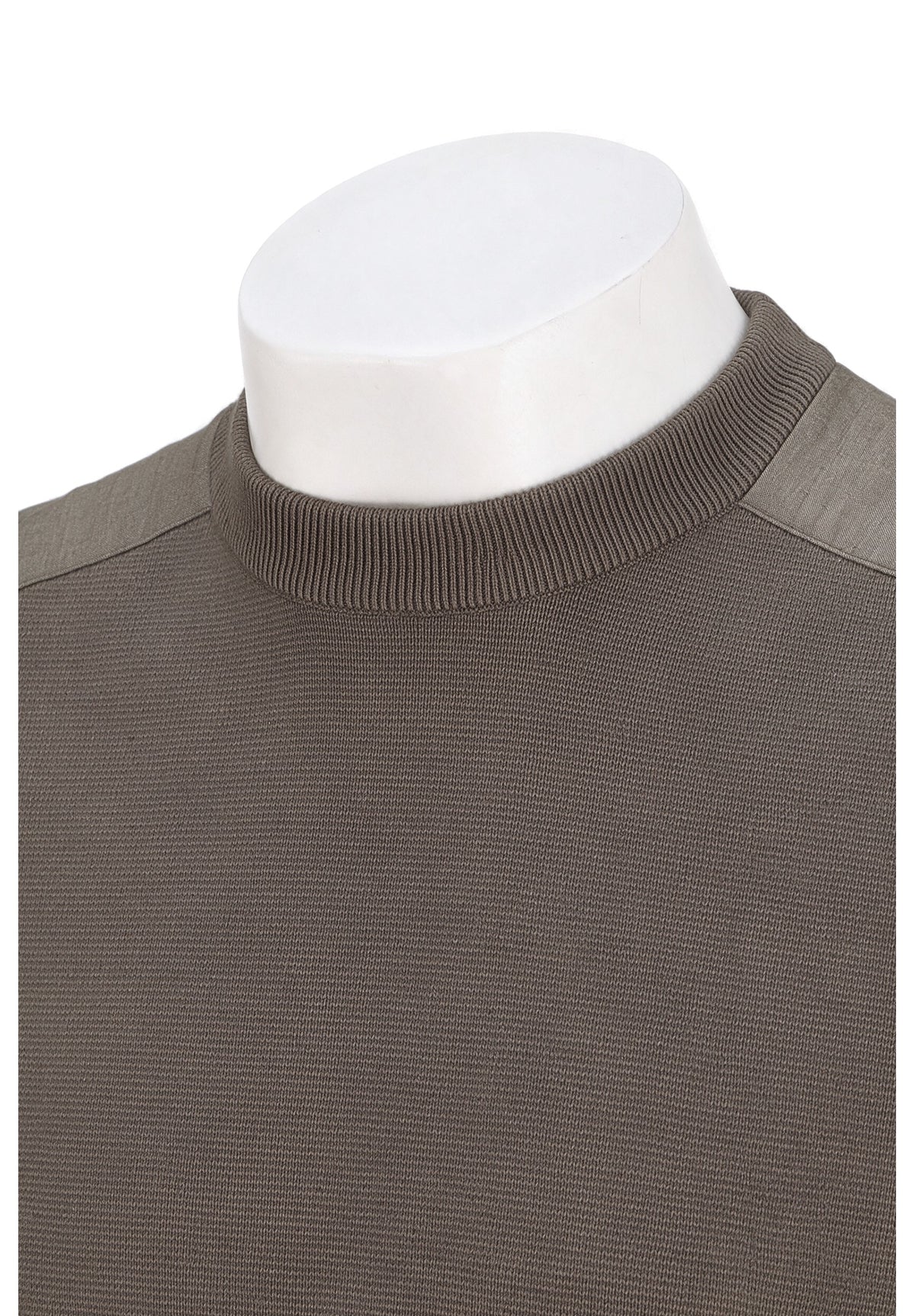 Paul & Shark Merino Extrafine Crewneck, Taupe/Espresso — view 2