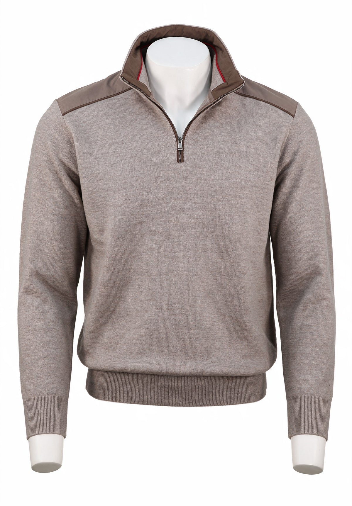 Paul & Shark Pure Wool Typhoon Platinum Half-Zip, Beige | Mondo Uomo Naples FL