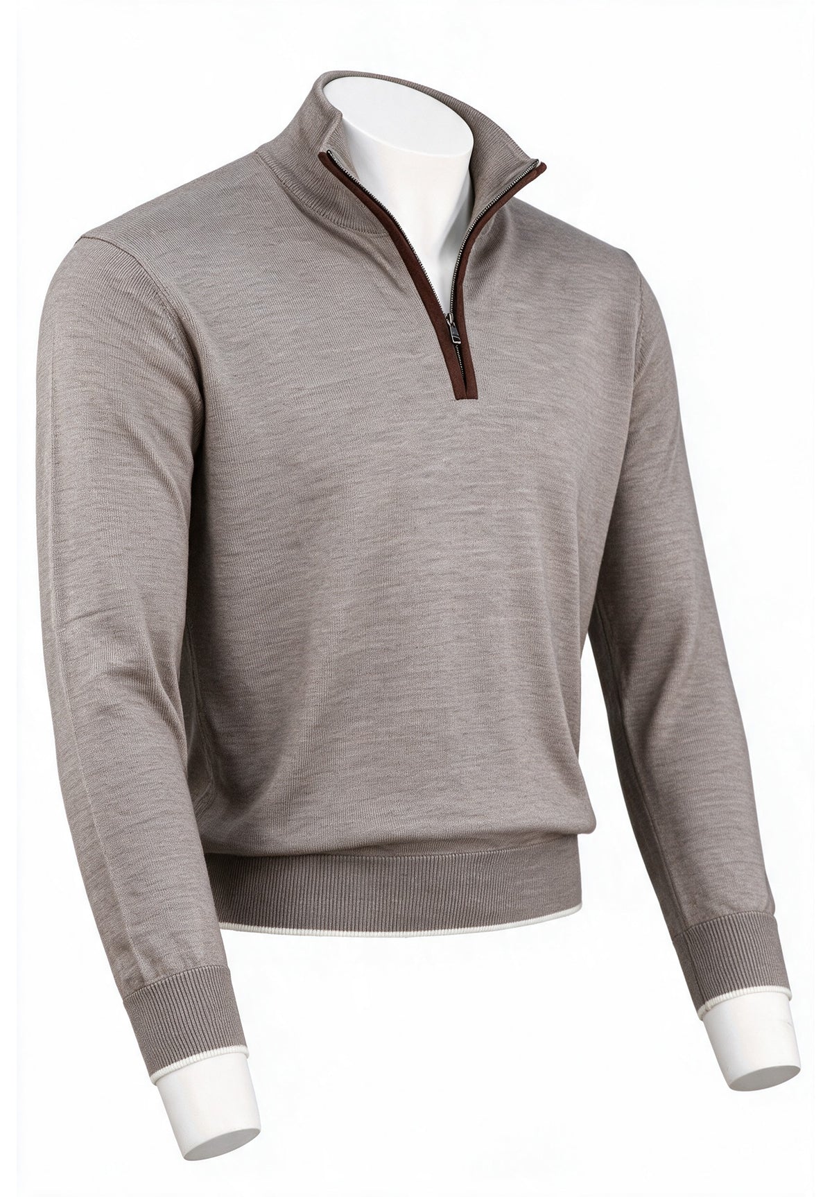Paul & Shark Xsoft Wool Half-Zip, Beige — view 3