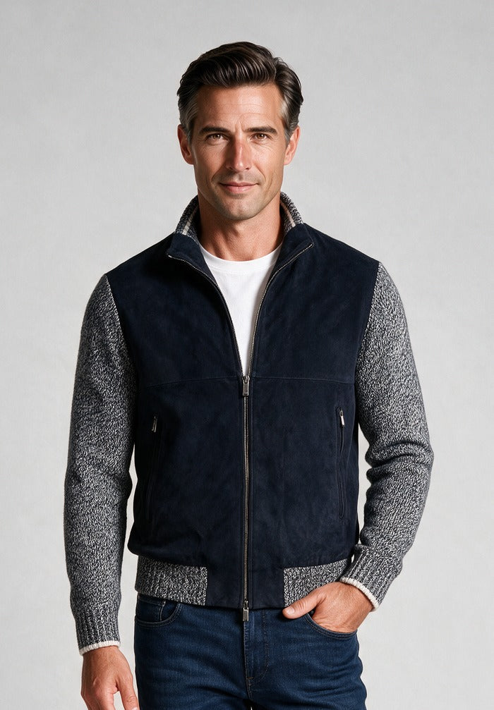 Paul & Shark Aqualeather Front Hybrid, Blue/Grey — model detail