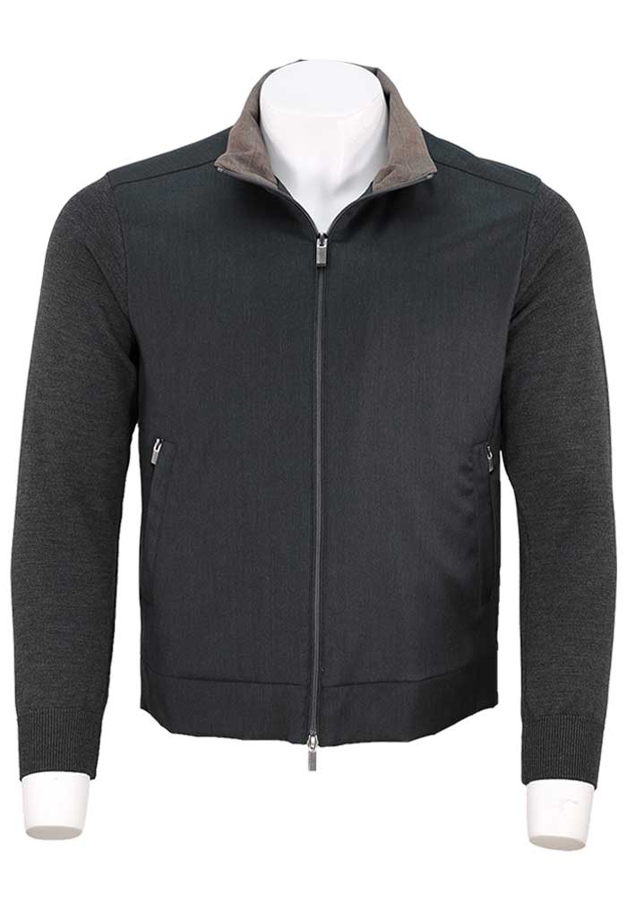 Paul & Shark Merino Extrafine Rain System Hybrid, Forest Green/Taupe