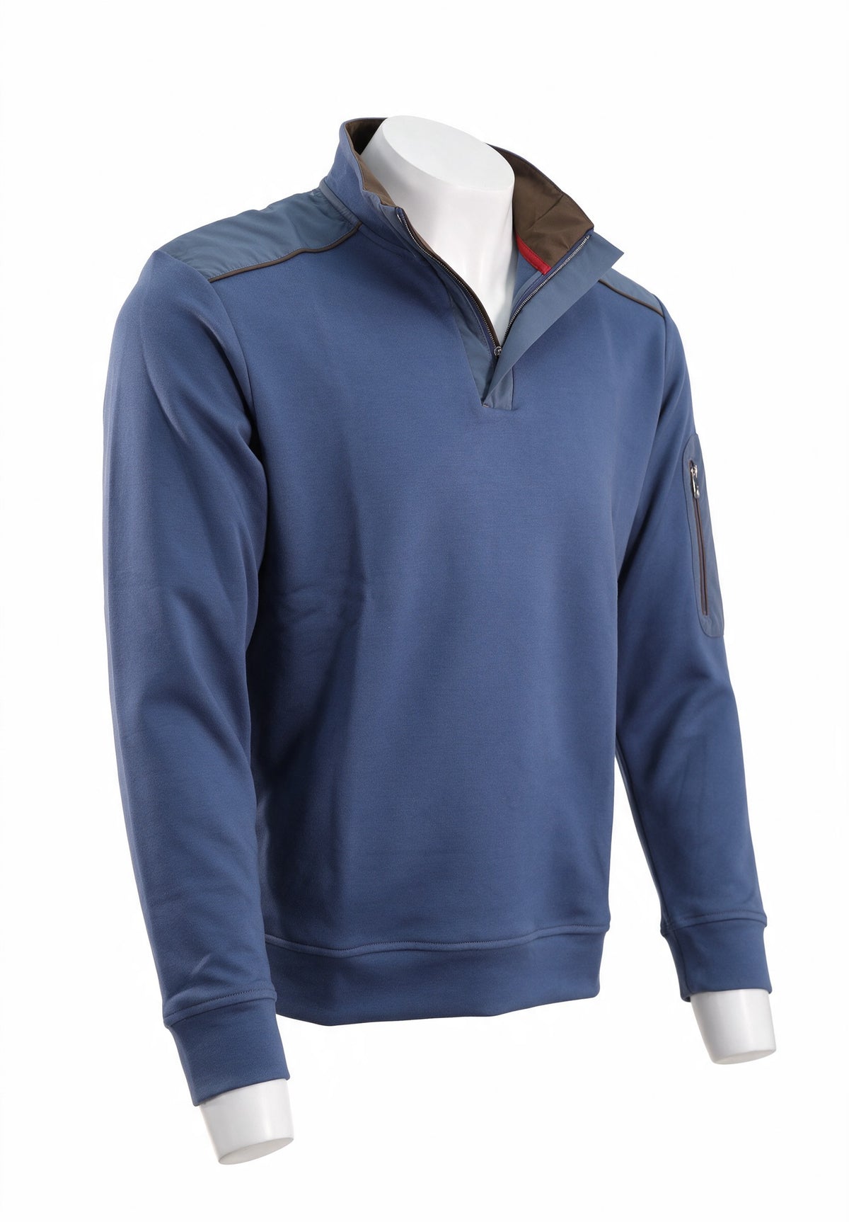 Paul & Shark Xsoft Fleece Half-Zip, Cadet Blue — view 3