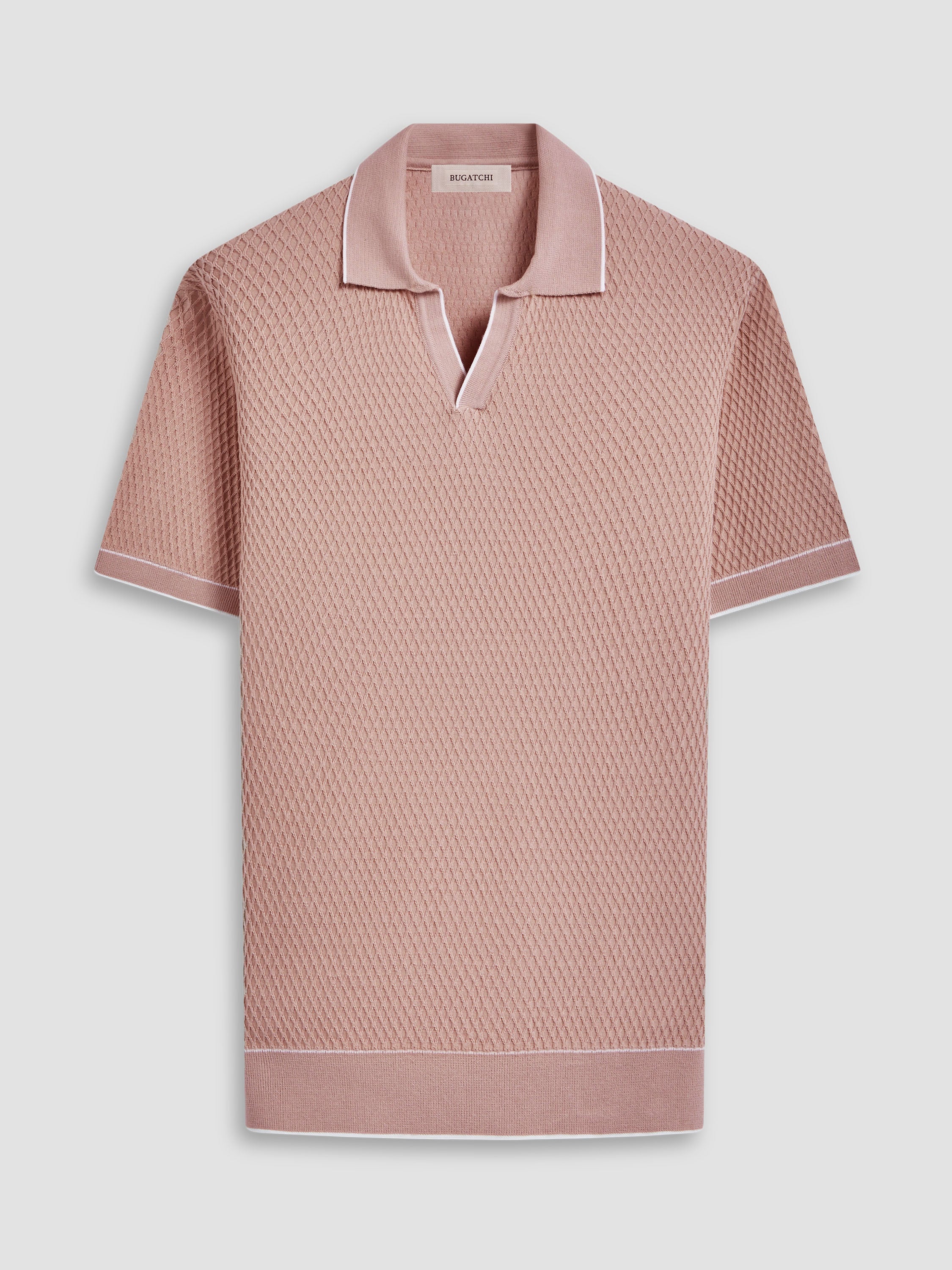 Honeycomb Stitch Johnny Collar Polo