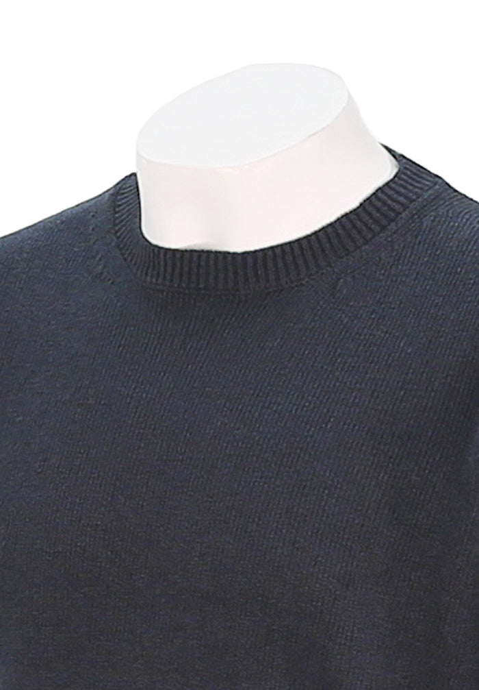Corneliani Men's Long Sleeve Cashmere Sweater In Steel Blue Close Up