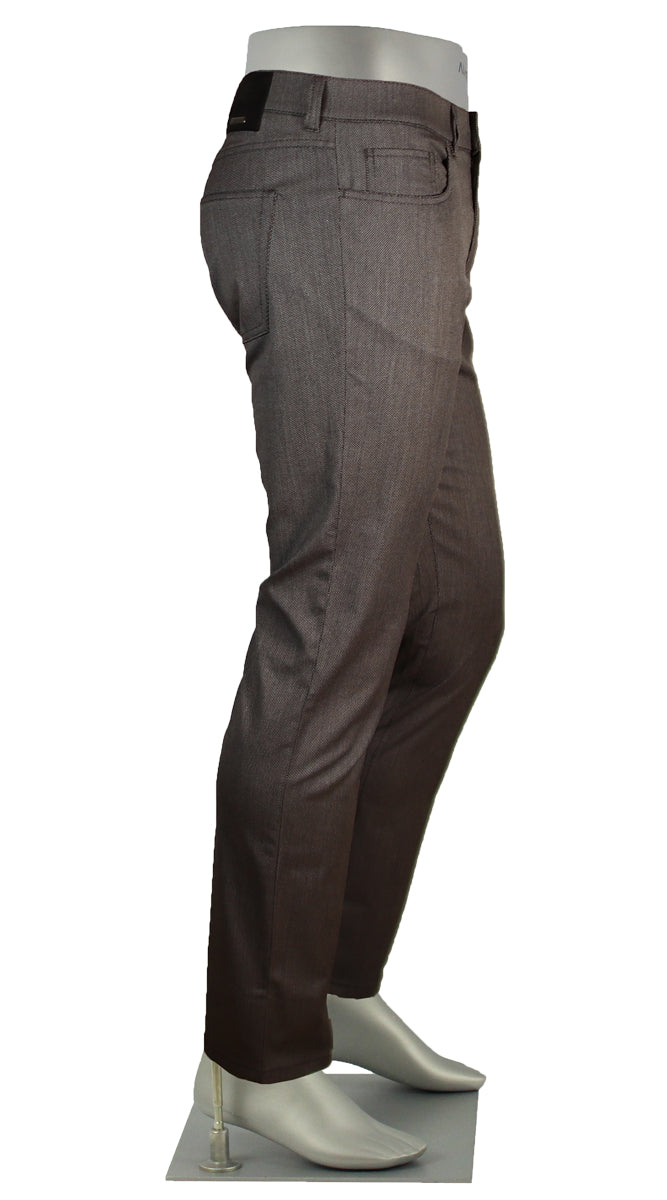 Alberto Stone Ceramica Men’s Charcoal Modern Fit Pants Side Profile