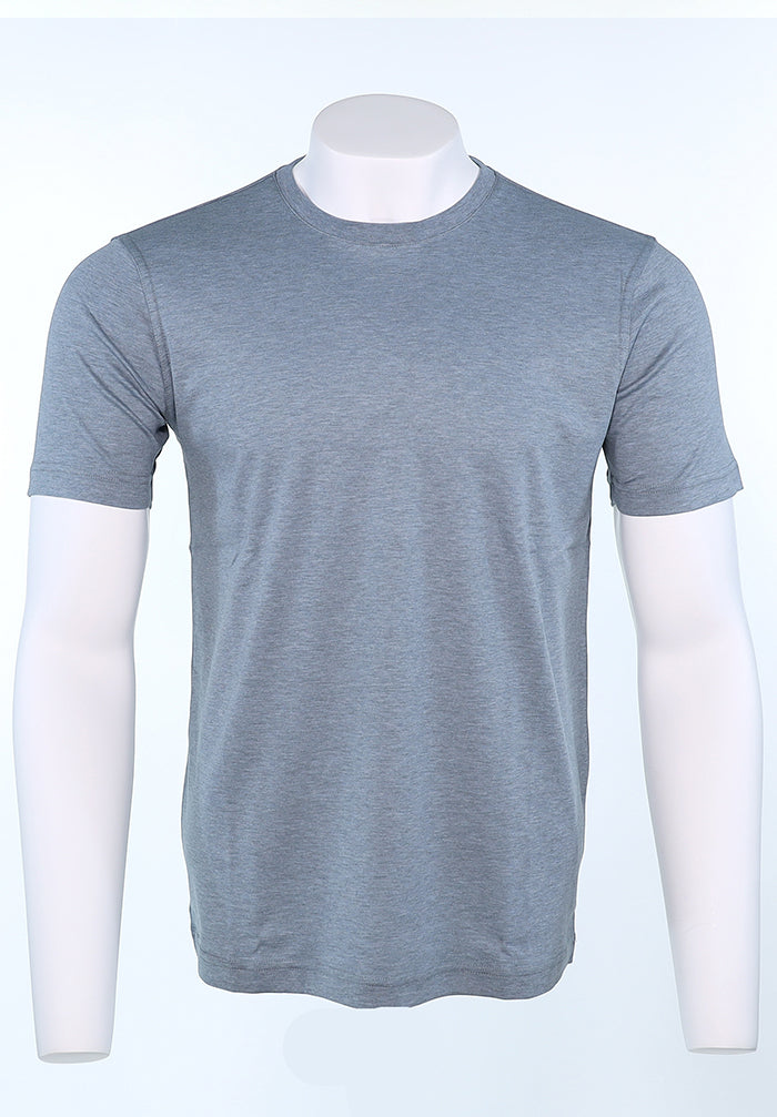 Raffi Aqua Cotton Lafayette Crew Neck Tee in Storm | Mondo Uomo Naples FL #Color_Storm