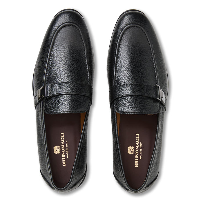 Bruno Magli Arlo Side Bit Men's Loafer In Black Top View- Mondo Uomo