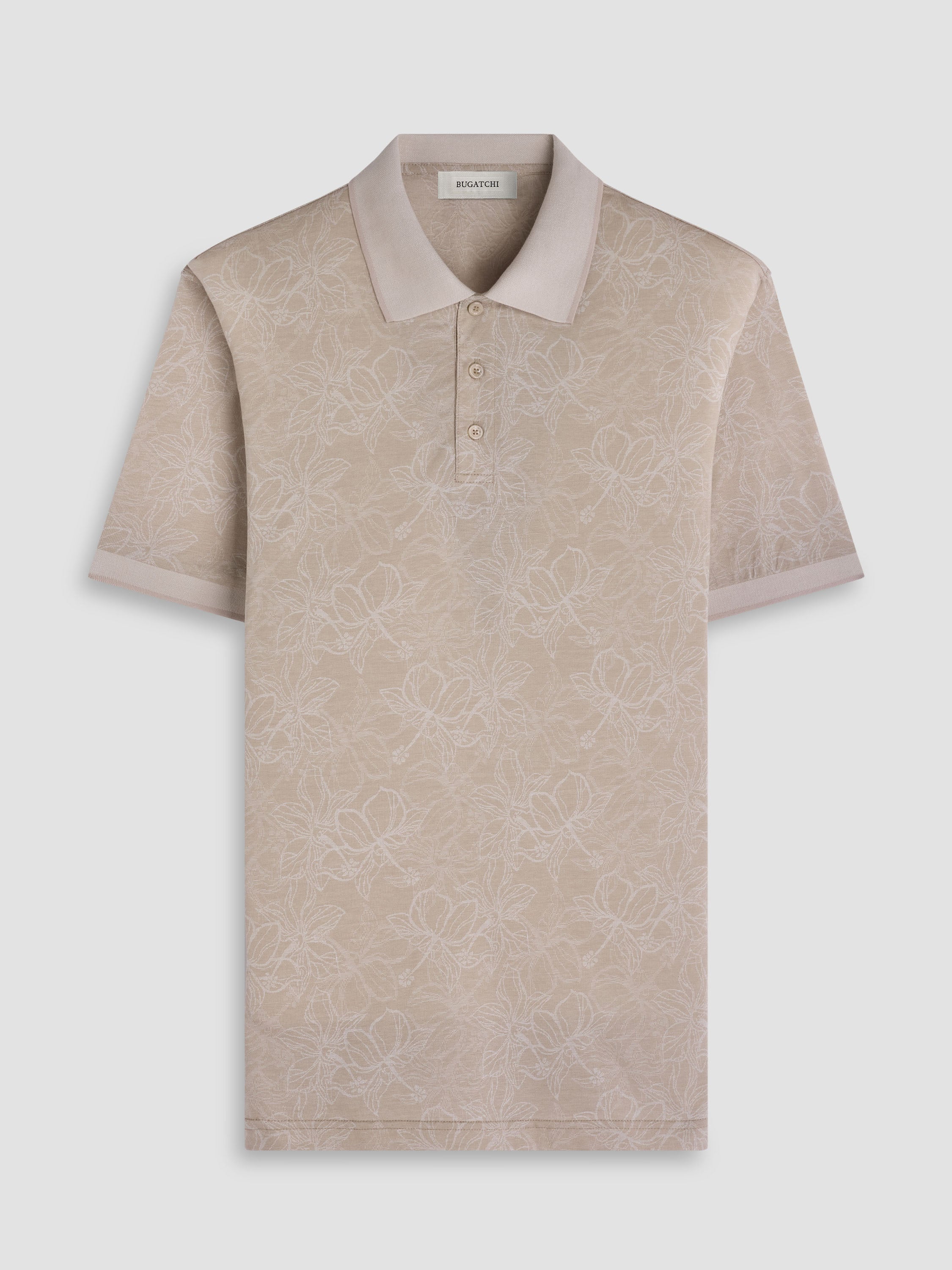 Bugatchi S/S 3 Button Polo, Desert