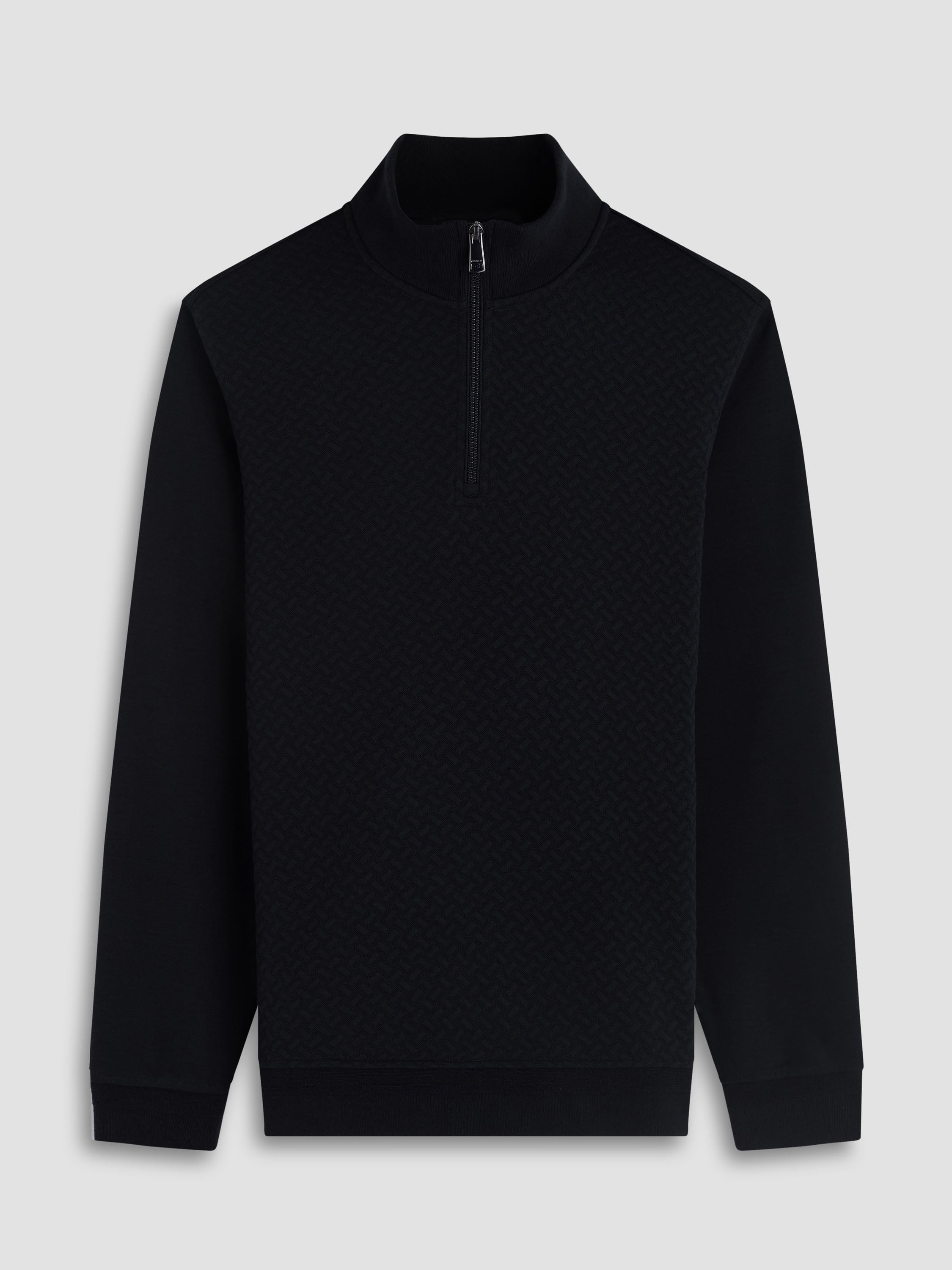 Bugatchi L/S Quarter Zip Knit, Black