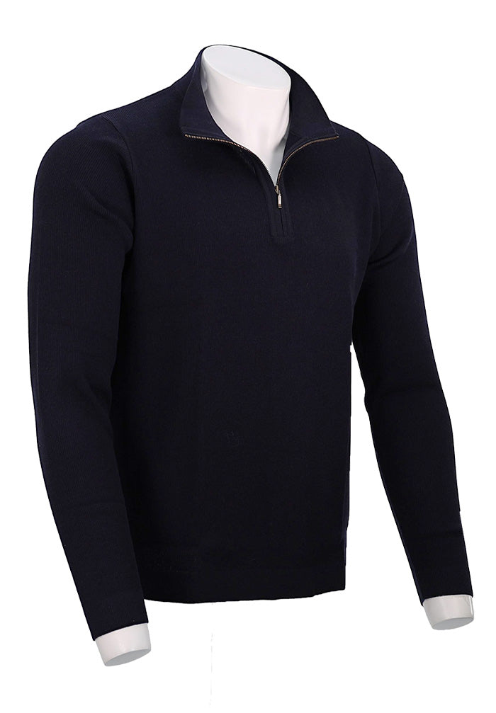 St. Croix Long Sleeve Zip Mock, Deep Navy – view 3