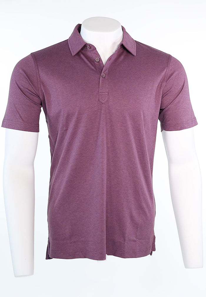 Raffi Aqua Cotton Sherwood Polo in Plum | Mondo Uomo Naples FL #Color_Plum