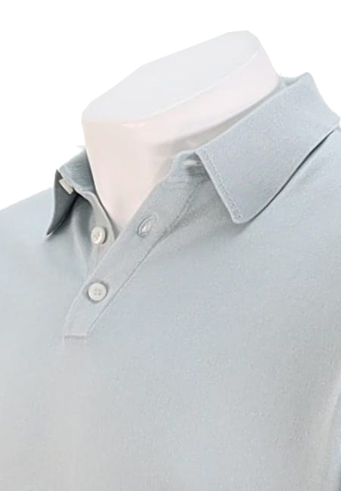 Paul & Shark Men’s Aqua Cotton Polo Shirt with Classic Collar Close Up