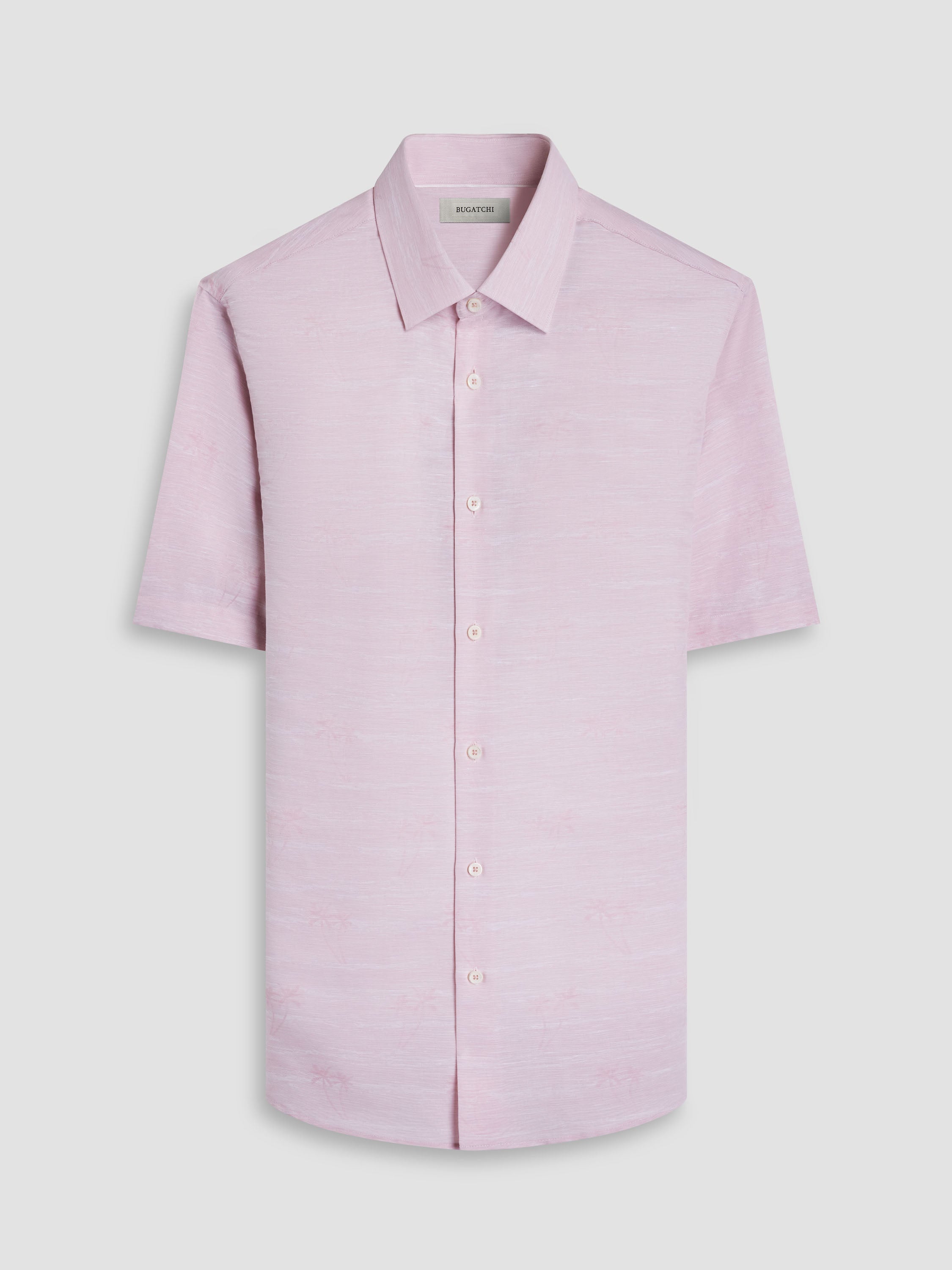 Bugatchi S/S Orson Linen Shirt, Dusty Pink