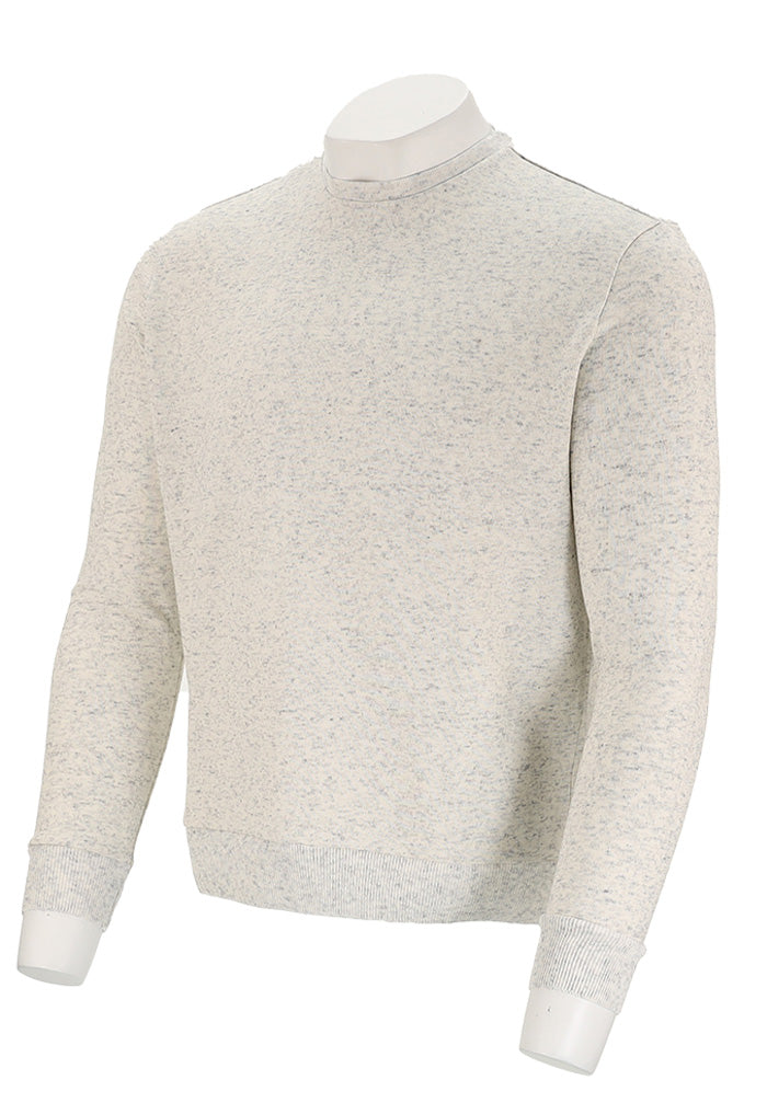 Marcello Men’s Lightweight Oakwood Flecking Pullover Sweater with Ribbed Cuffs – Mondo Uomo