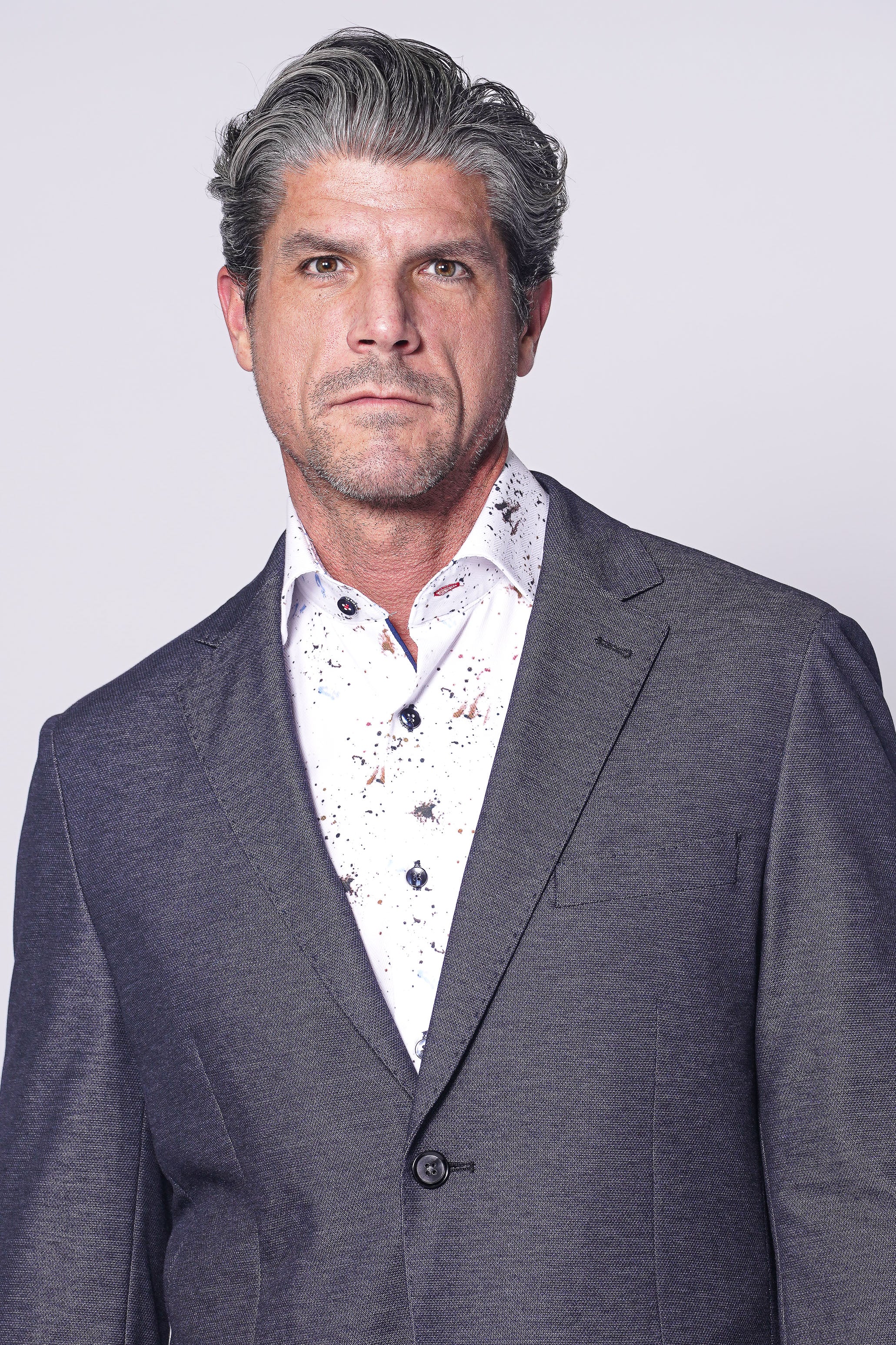 7 Downie Street Charcoal Knit Sport Coat Male Model - Mondo Uomo