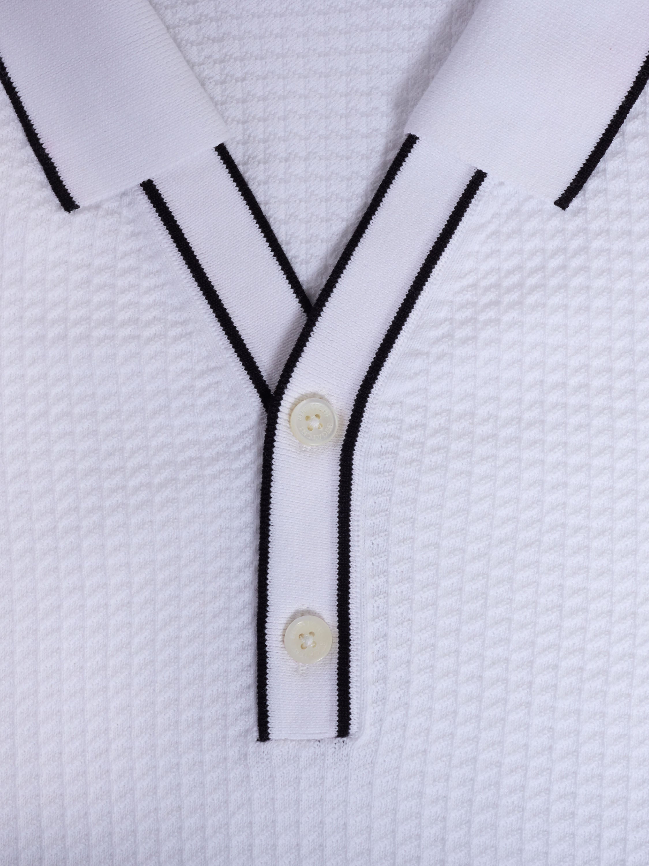 Bugatchi S/S 2 Button Johnny Sweater, White