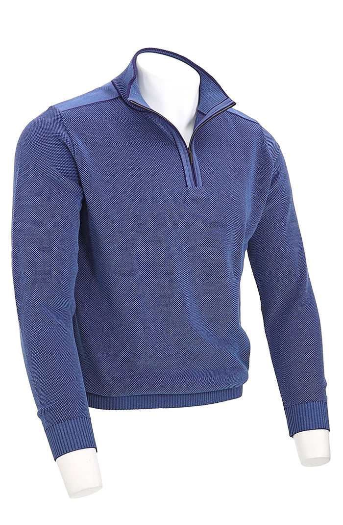 St. Croix Zip Mock Crystal Stitch, AMETYST/LT ROYL