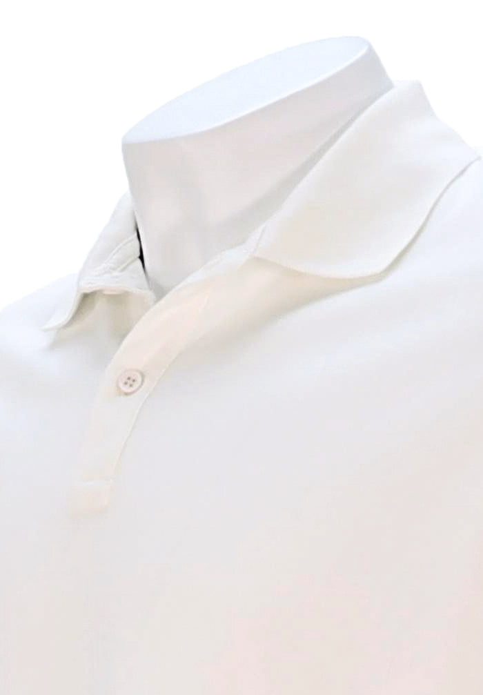 Close-up of collar and buttons on Paul and Shark Men’s White Polo Shirt